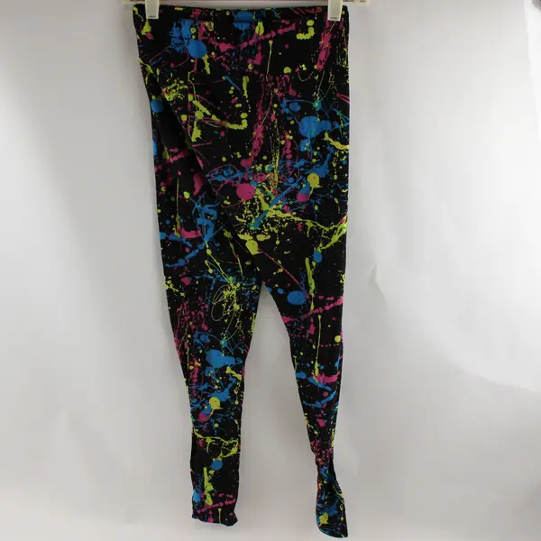 No Boundaries Paint Splatter Print Multicolor Leggings Juniors Size Small 3-5