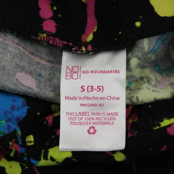 No Boundaries Paint Splatter Print Multicolor Leggings Juniors Size Small 3-5
