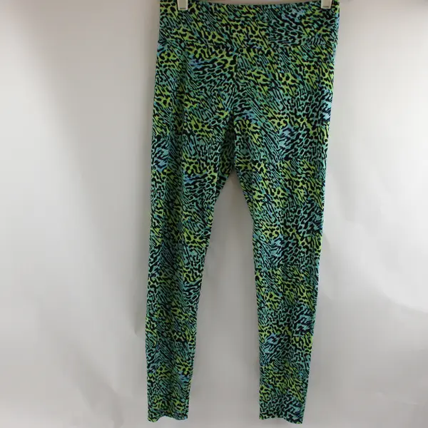 No Boundaries Green and Blue Animal Print Leggings Juniors Size Small 3-5