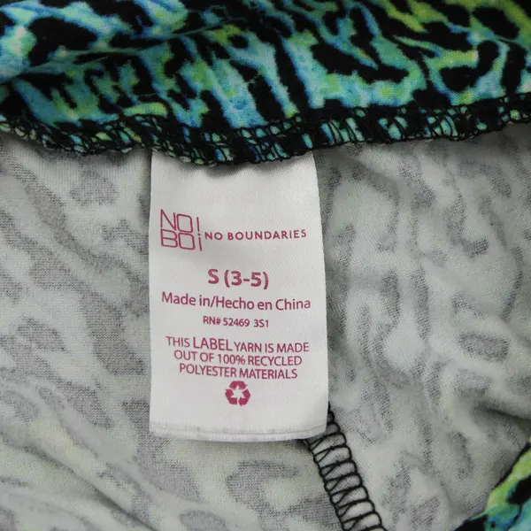 No Boundaries Green and Blue Animal Print Leggings Juniors Size Small 3-5