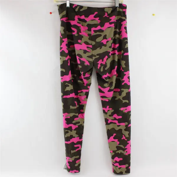 No Boundaries Green and Pink Print Leggings Juniors Large 11-13