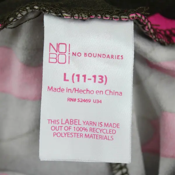 No Boundaries Green and Pink Print Leggings Juniors Large 11-13