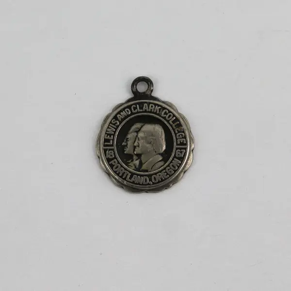 Vintage Lewis & Clark College 1967 Silver Figural Charm Pendant