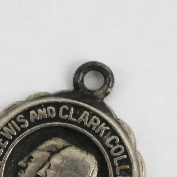 Vintage Lewis & Clark College 1967 Silver Figural Charm Pendant