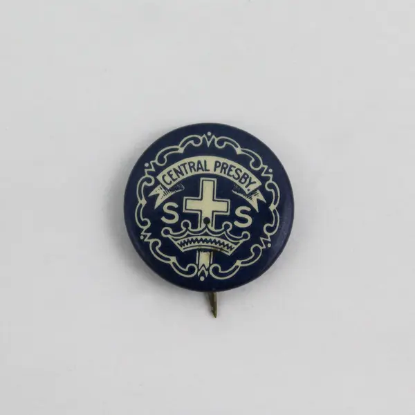 Vintage Central Presby Presbyterian Church Sunday School Pin Cross & Crown
