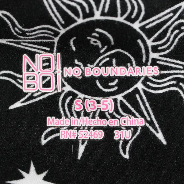 No Boundaries Black and White Celestial Print Flared Leggings Juniors Small 3-5