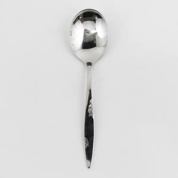 Oneida Silver Rose Duet Pattern Stainless Sugar Spoon 6" Rare Hard-To-Find Item