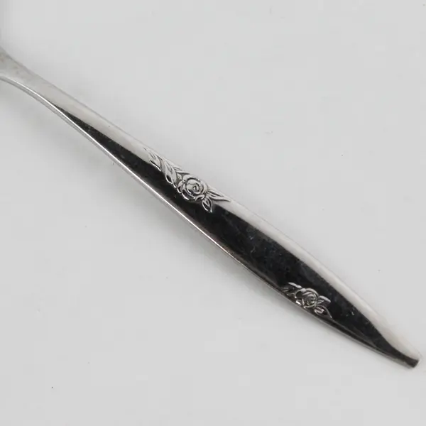 Oneida Silver Rose Duet Pattern Stainless Sugar Spoon 6" Rare Hard-To-Find Item