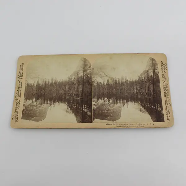 Mirror Lake Yosemite Valley California Photo Stereoview Underwood 1894