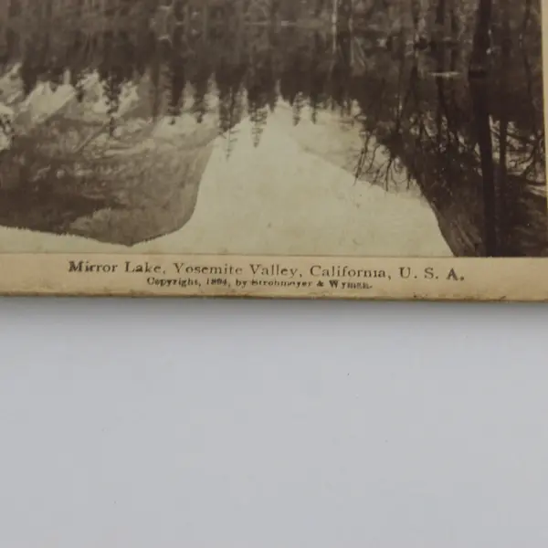 Mirror Lake Yosemite Valley California Photo Stereoview Underwood 1894