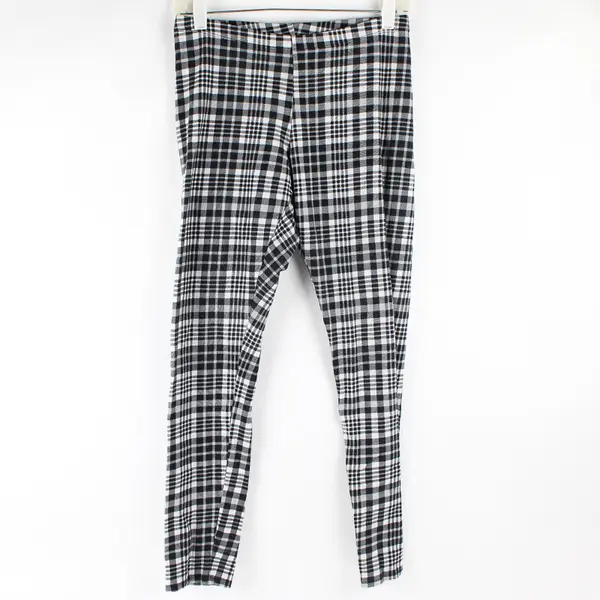 A New Approach Black and White Plaid Leggings Women's Medium