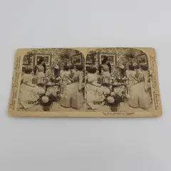 Say Girls, Antoinette is Engaged Victorian Photo Stereoview Underwood 1899