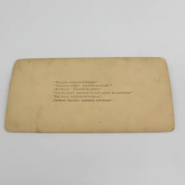 Say Girls, Antoinette is Engaged Victorian Photo Stereoview Underwood 1899