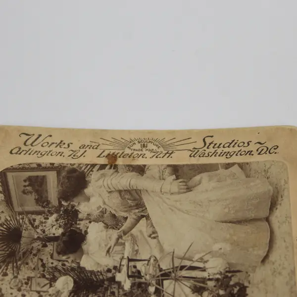 Say Girls, Antoinette is Engaged Victorian Photo Stereoview Underwood 1899