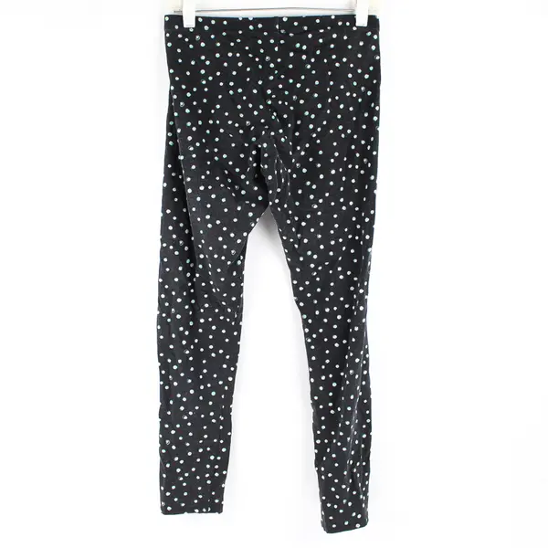 A New Approach Teal Polka Dot Black Leggings Women's Medium
