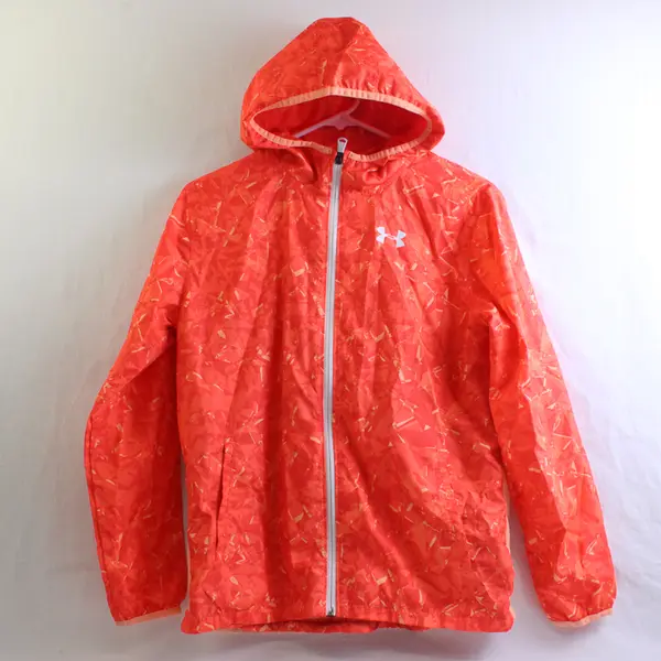 Under Armour Youth Girls L Orange Sack Pack Full Zip Hooded Jacket