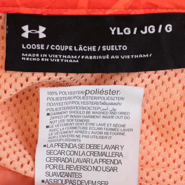 Under Armour Youth Girls L Orange Sack Pack Full Zip Hooded Jacket