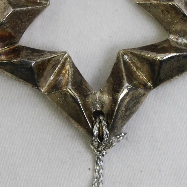 Silver Plated on Brass 2" Star Hanging Ornament Made in Hong Kong