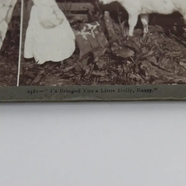 I's Bringed You A Little Dolly, Bessy Victorian Photo Stereoview Underwood 