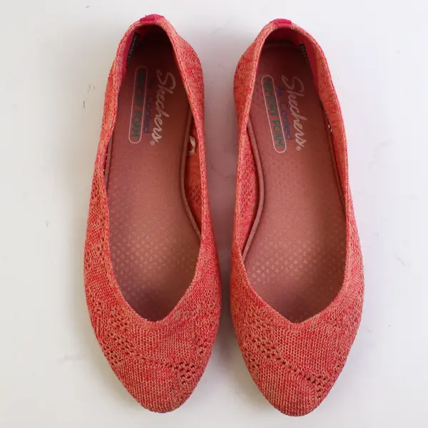 Skechers Hot Pink/Coral/Peach Cleo Knitty City Ballet Flat Women's Size 9