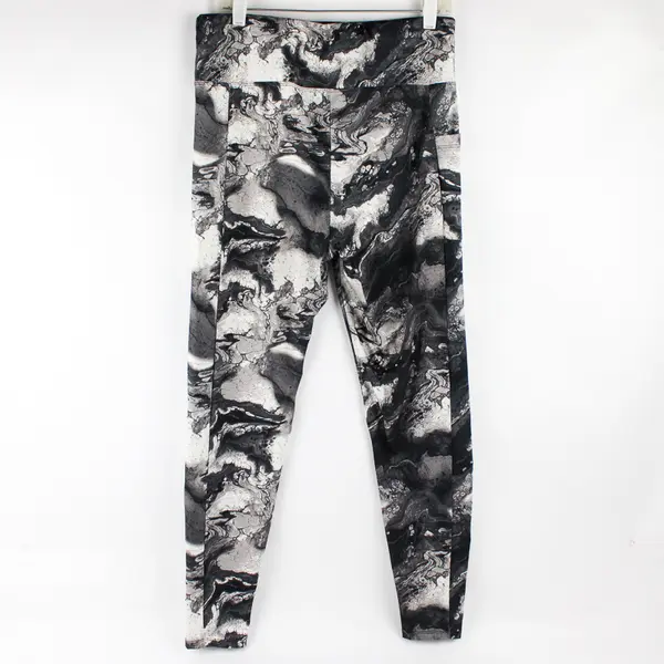 Zone Pro Gray Paint Swirl Print Activewear Leggings Women's Size XL