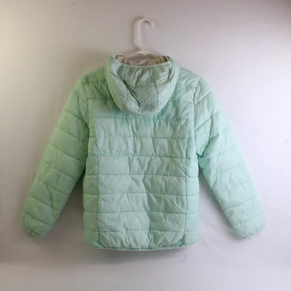 Xersion Youth Girls XL (16) Mint Colored Full Zip Hooded Puffer Jacket