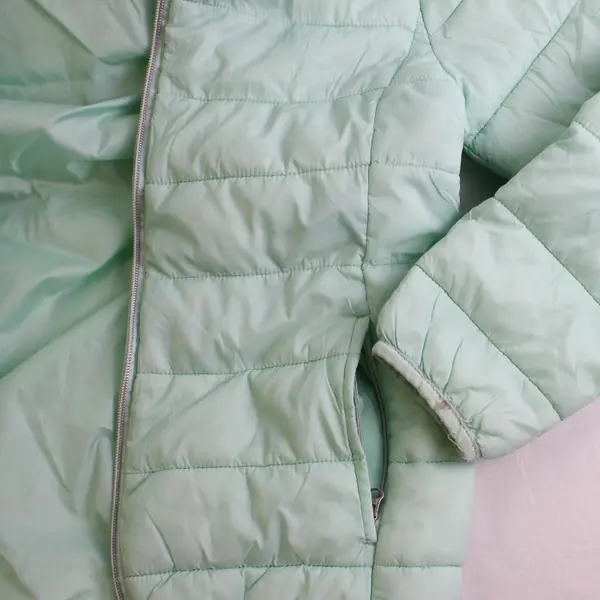 Xersion Youth Girls XL (16) Mint Colored Full Zip Hooded Puffer Jacket