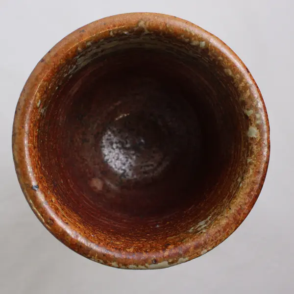 Brown Pottery Goblet Glazed Stoneware 8 Tall