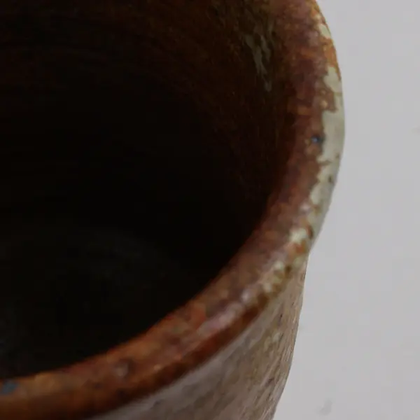 Brown Pottery Goblet Glazed Stoneware 8 Tall