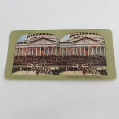 President Roosevelt Taking The Oath Color Litho Stereoview 