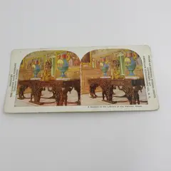 Library Of The Vatican Rome Color Litho Stereoview Quaker Oats 1906