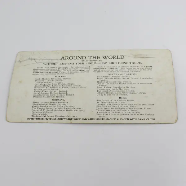 Library Of The Vatican Rome Color Litho Stereoview Quaker Oats 1906