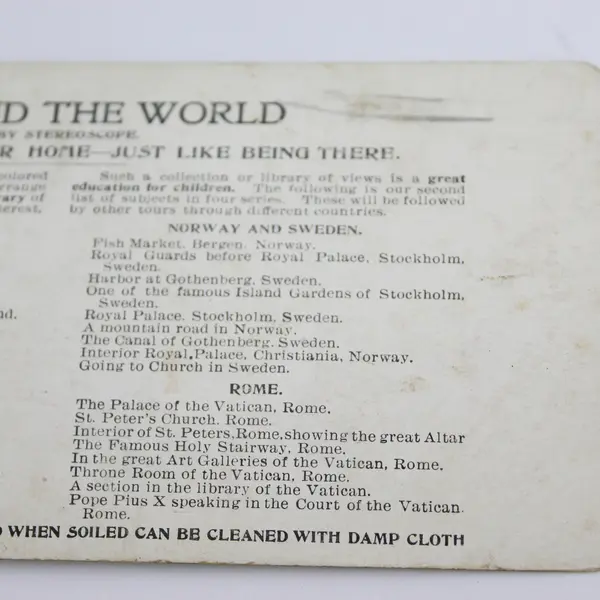 Library Of The Vatican Rome Color Litho Stereoview Quaker Oats 1906