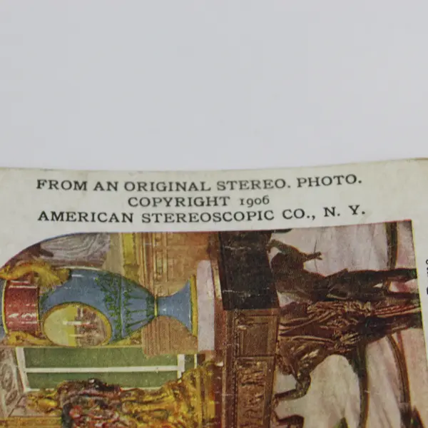 Library Of The Vatican Rome Color Litho Stereoview Quaker Oats 1906