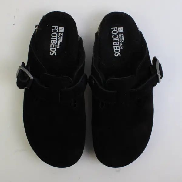 White Mountain Footbeds Solid Black Color Slip On Clog About Women's Size 6