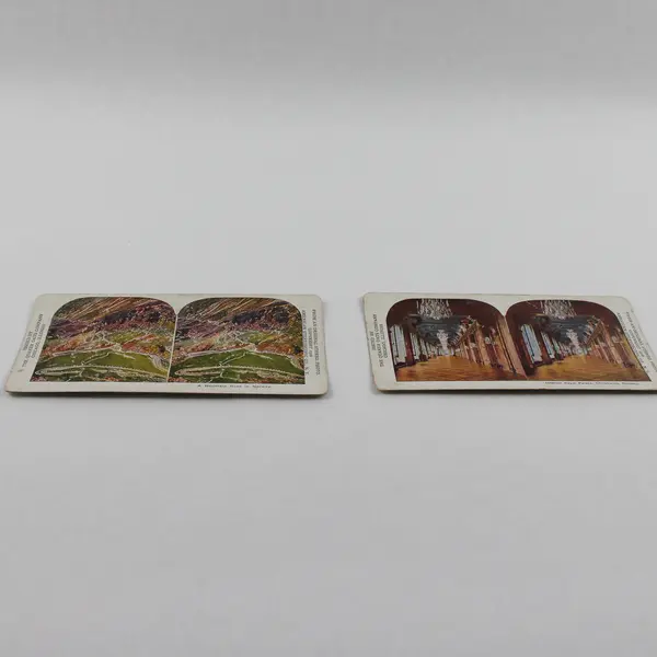 Set Of 2 Norway Color Litho Stereoview Quaker Oats 1906