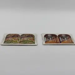 Set Of 2 Norway Color Litho Stereoview Quaker Oats 1906