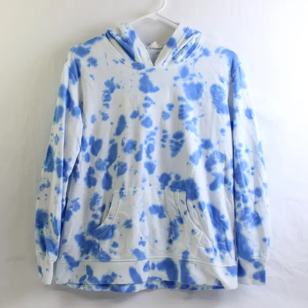 Jane and Delancey Women's M Blue & White Tie Dye Pullover Hoodie