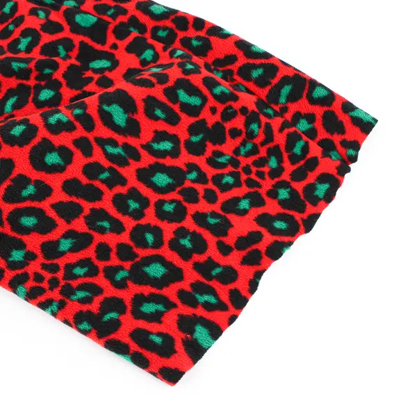 Sleep Chic Red and Green Leopard Print Fleece Pajama Shorts Women's Small