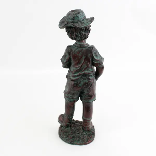 Vintage 2002 Garden Gate Bronze Tone Boy With Watering Can Statue