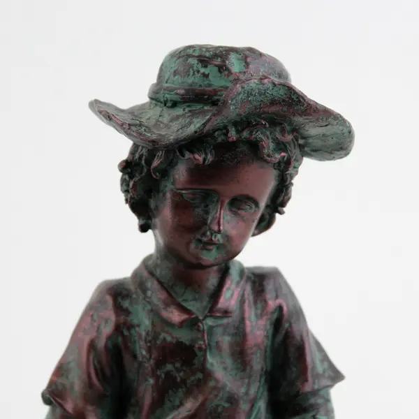 Vintage 2002 Garden Gate Bronze Tone Boy With Watering Can Statue