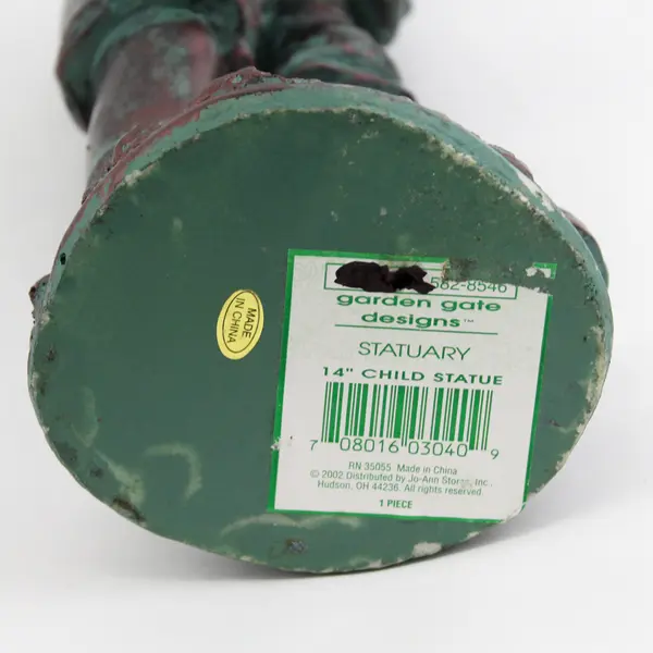 Vintage 2002 Garden Gate Bronze Tone Boy With Watering Can Statue