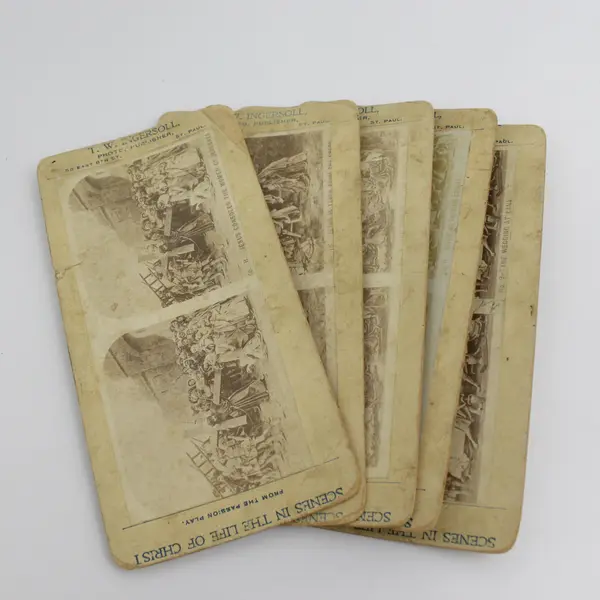 Lot Of 5 Scenes In The Life Of Christ Photo Stereoviews TW Ingersoll 