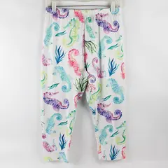 Multicolor Seahorse Print Capri Leggings Women's Size Large