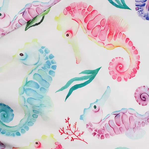 Multicolor Seahorse Print Capri Leggings Women's Size Large