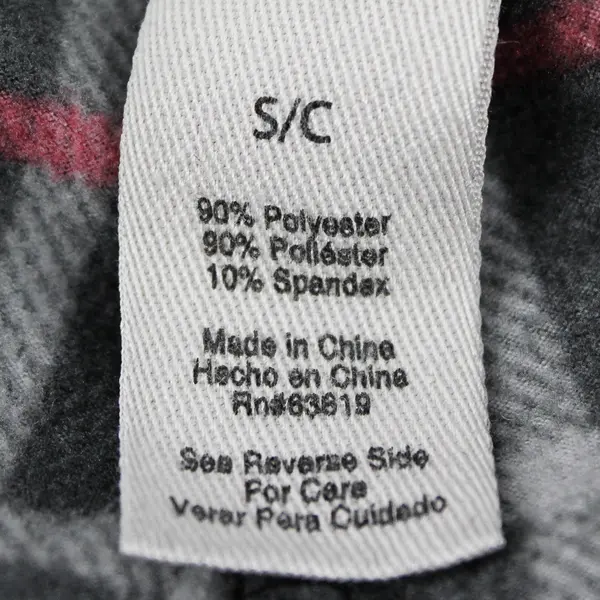 French Laundry Black Gray and Pink Plaid Leggings Women's Small