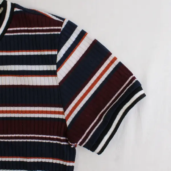 Justify Juniors L Multicolor Short Sleeve Ribbed Stretch Midi Dress