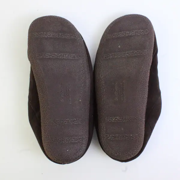 Dear Foams Brown Nordic Microsuede Clog Slippers Unisex Sz 7-8 Small