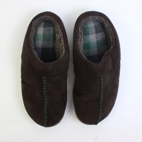 Dear Foams Brown Nordic Microsuede Clog Slippers Unisex Sz 7-8 Small