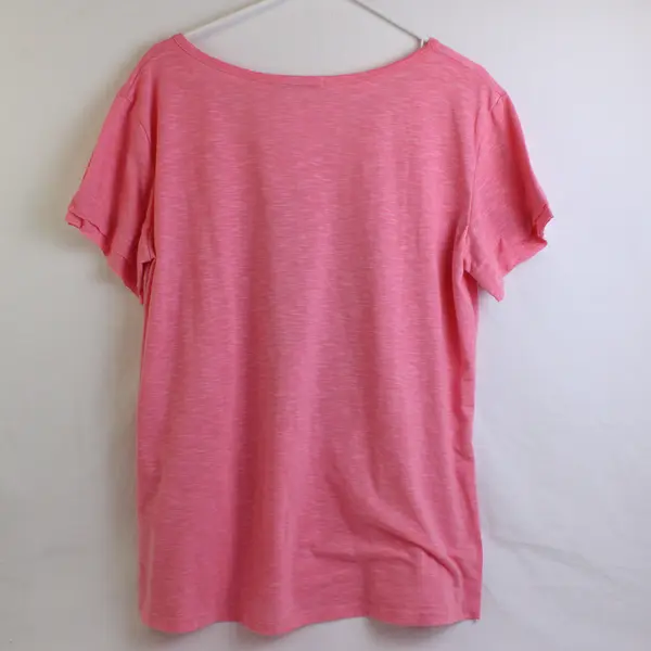 Lilicloth Patriotic Constitution Pink V-Neck T-Shirt Women's XL